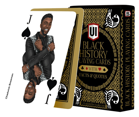 Black History Playing Cards with custom illustrations: Black & Gold Edition