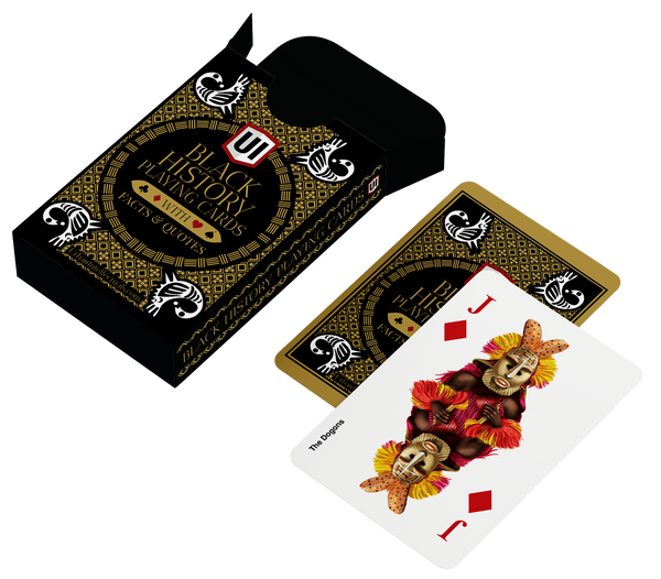 Black History Playing Cards with custom illustrations: Black & Gold Edition