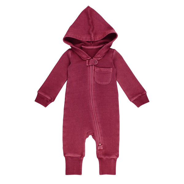 Organic Cozy Zipper Romper in Sugarplum: 18-24m - Baby clothing