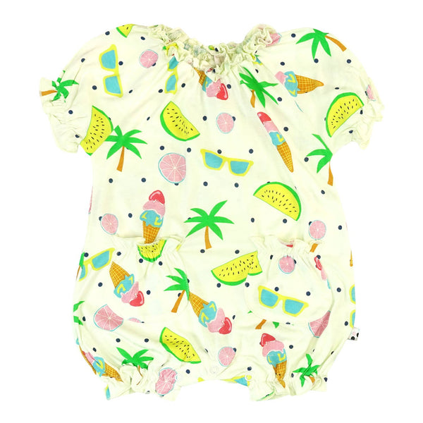 Baby Girl Pattern Bamboo Bubble Romper: Summer Fun