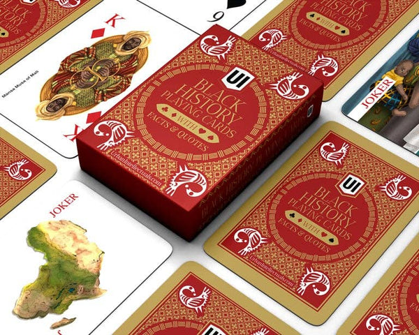 Black History Playing Cards with custom illustrations: Black & Gold Edition