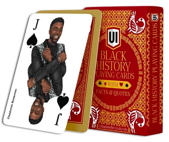 Black History Playing Cards with custom illustrations: Black & Gold Edition