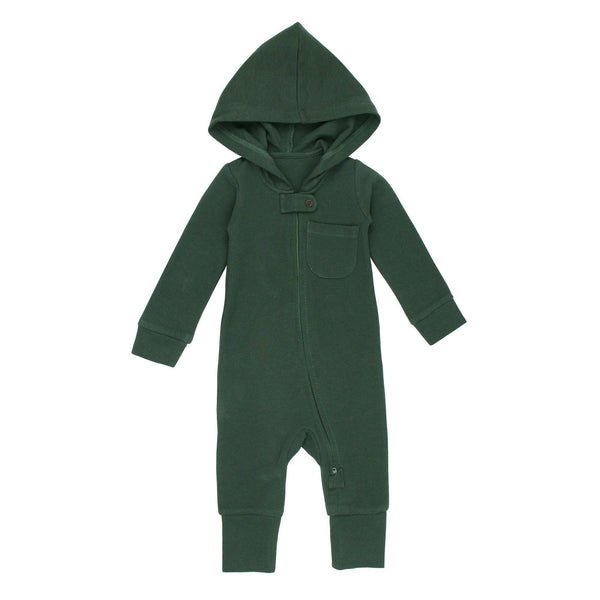 Organic Thermal 2-Way Zipper Romper in Evergreen: 18-24m - Baby clothing