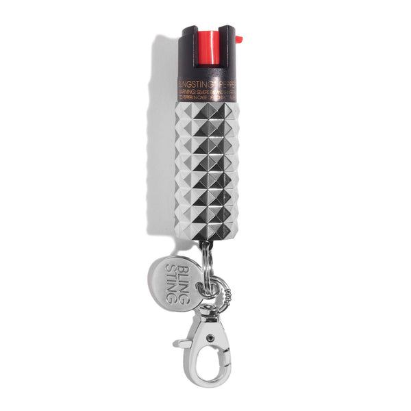 Gray Metallic Studded Pepper Spray