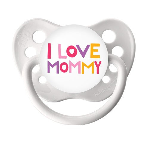 Expression Pacifiers - I Love Mommy - White - 0-6M - Through my baby's eyes