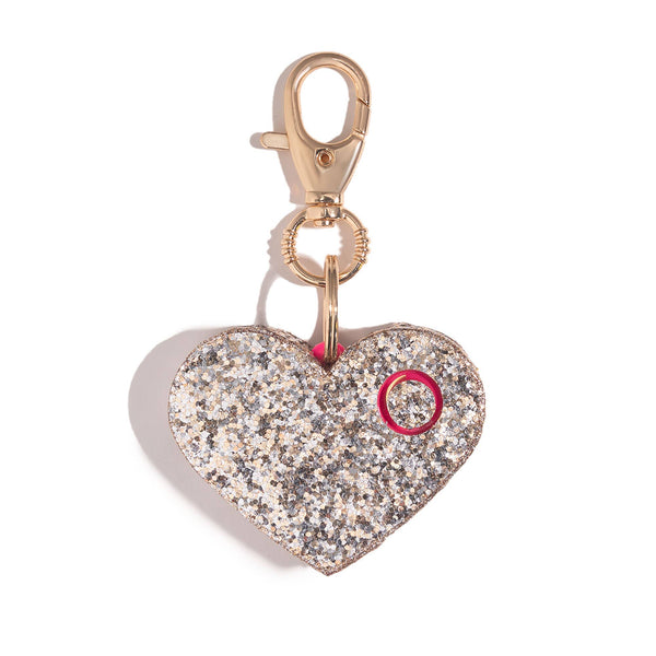 Champagne Glitter Heart Personal Alarm