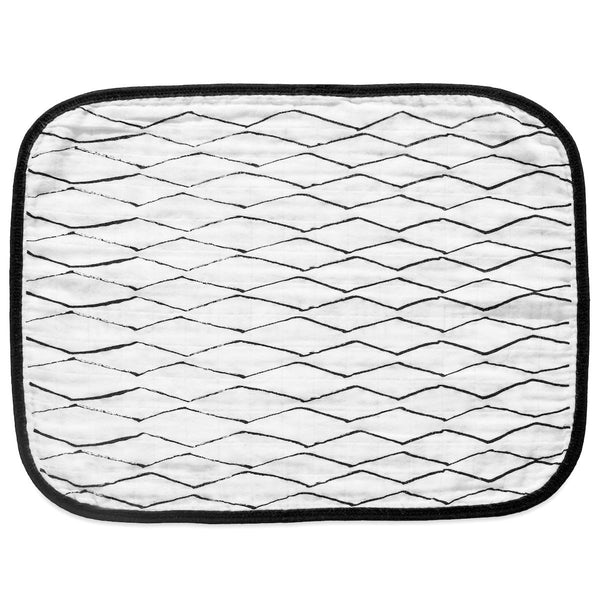 4 LAYER ORGANIC COTTON MUSLIN BURP CLOTH - REVERSIBLE MUDCLOTH + MOROCCAN - Through my baby's eyes