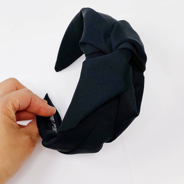 Satin Twist Headband - Black