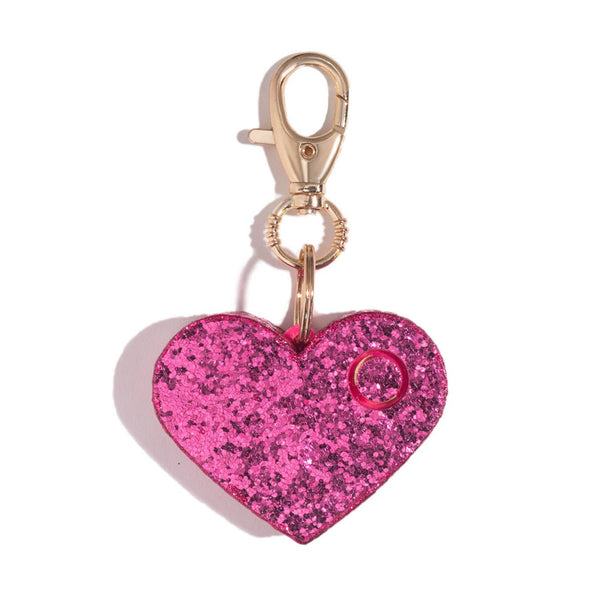 Pink Glitter Heart Personal Alarm