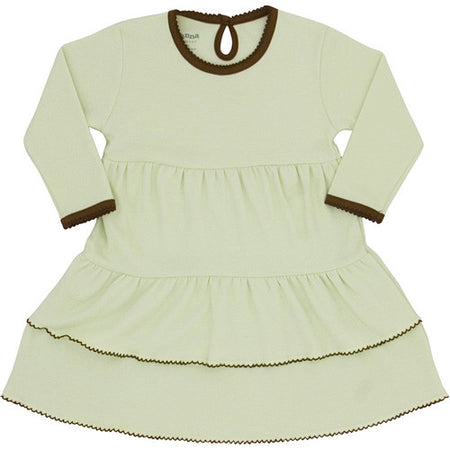 Green/Natural Ruffle Dress - 24 months
