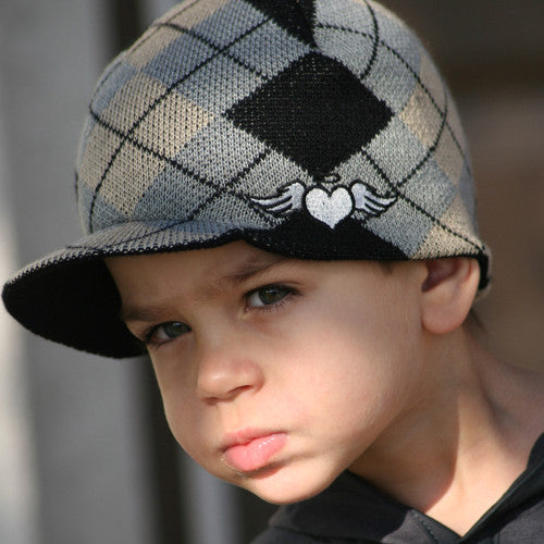 Custom Argyle Visor Beanie - Through my baby's eyes