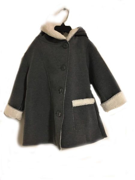 Button Down Fleece Coat - Grey - Through my baby's eyes