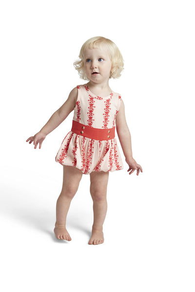 Puff sleeve piped square jumpsuit