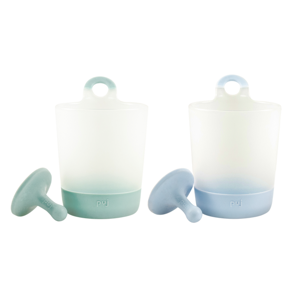 rinse and play - hangable kids cups (periwinkle & sage) - 2 pack