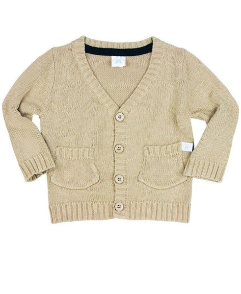 Tan Grandpa Cardigan - Through my baby's eyes