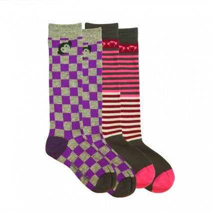 2 Pair Pack Appaman x BabyLegs Mixed Up Checks Knee High Socks - Through my baby's eyes