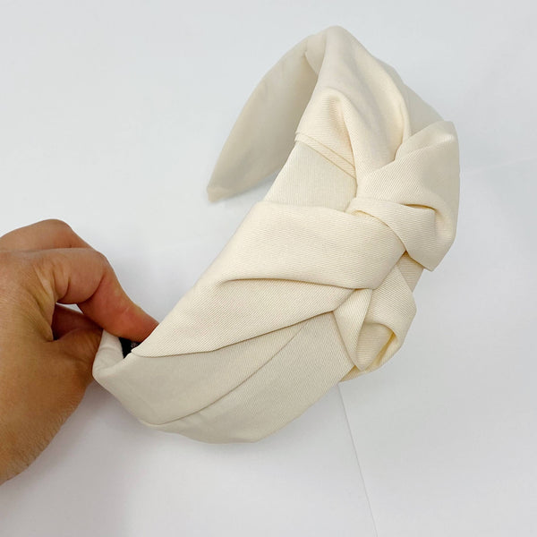 Satin Twist Headband - Cream