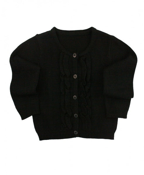 Black Ruffled Cardigan - Through my baby's eyes