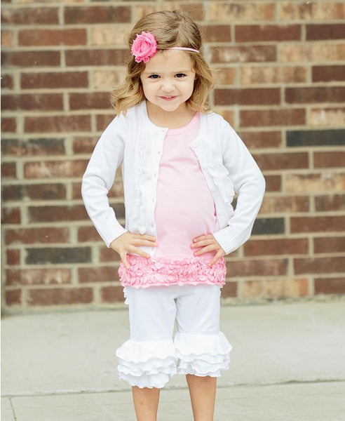 White Ruffled Cardigan - Through my baby's eyes