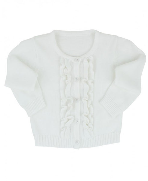 White Ruffled Cardigan - Through my baby's eyes
