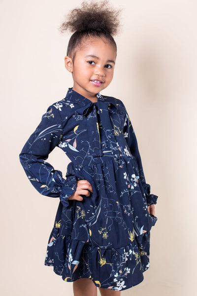 Leslie Dress - Blue, White, Yellow