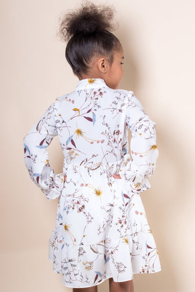 Leslie Dress - Blue, White, Yellow