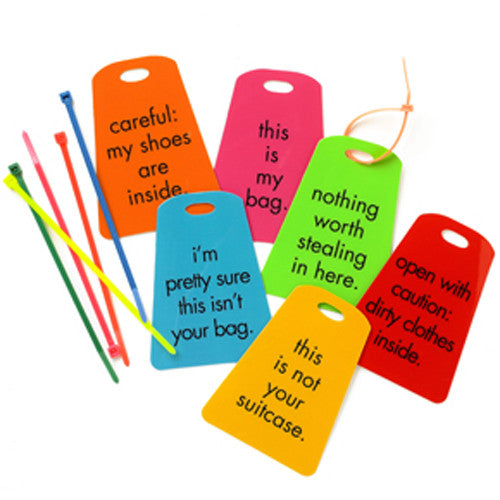 Fun top luggage tags