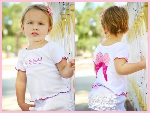 "So Blessed" Angel Tee - White - Through my baby's eyes