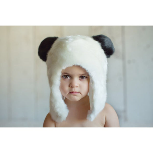 Panda Faux Fur Hat - Through my baby's eyes