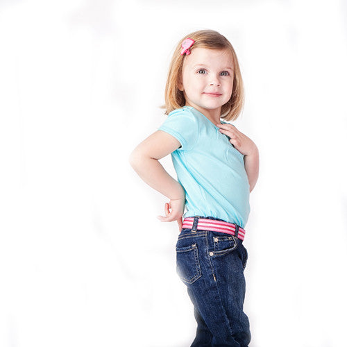 Myself Belts - Pink Striped Ribbon - Through my baby's eyes