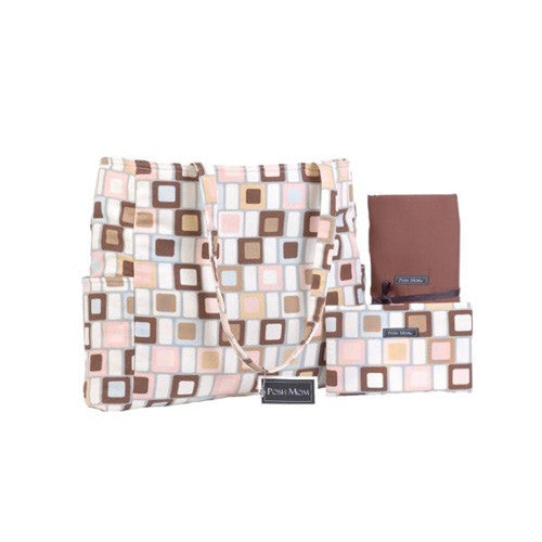 Diaper Bag (3 pc set) - Retro Square - Through my baby's eyes