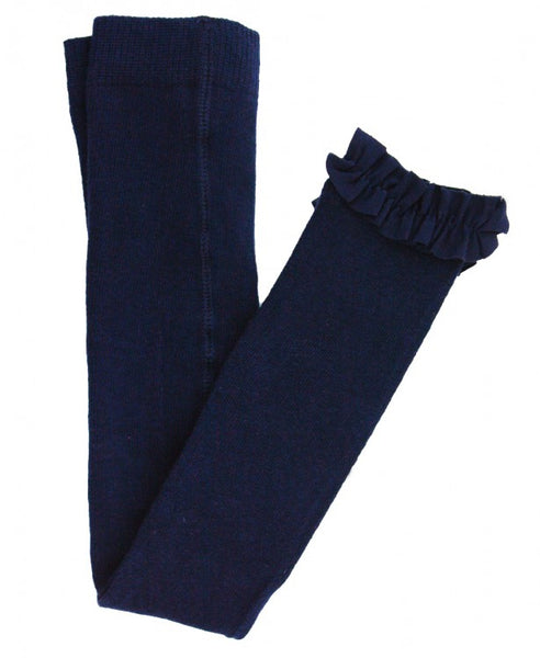 Navy Footless Ruffle Tights - Through my baby's eyes