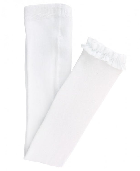 White Footless Ruffle Tights - Through my baby's eyes