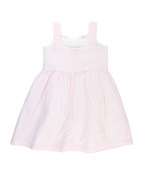 Pink Seersucker Fit & Flare Bow Dress - Through my baby's eyes