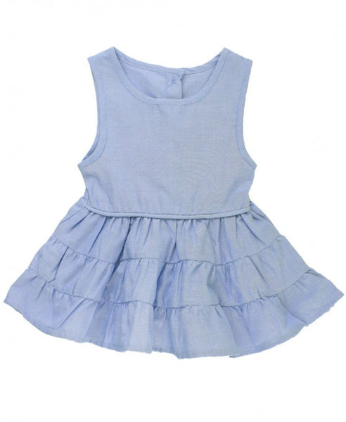 Blue Chambray Tiered Tank - Through my baby's eyes
