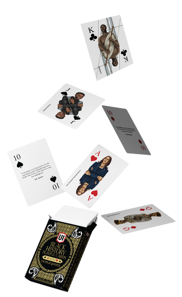 Black History Playing Cards with custom illustrations: Black & Gold Edition