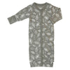 Pattern Print Baby Snaps Gown: Leaf