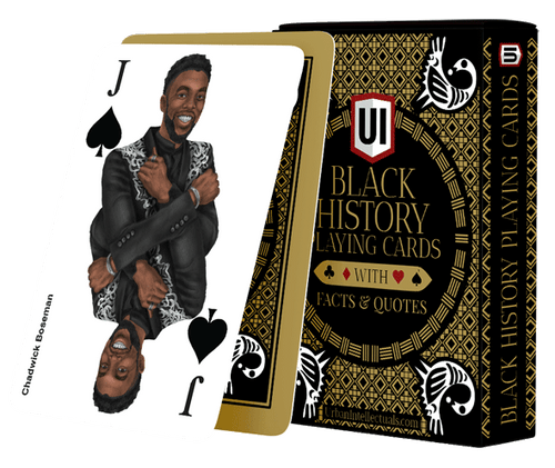 Black History Playing Cards with custom illustrations: Black & Gold Edition