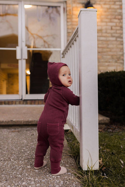 Organic Cozy Zipper Romper in Sugarplum: 18-24m - Baby clothing