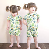 Baby Girl Pattern Bamboo Bubble Romper: Summer Fun