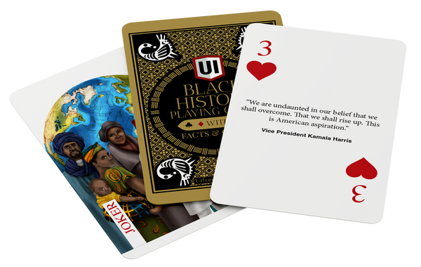Black History Playing Cards with custom illustrations: Black & Gold Edition