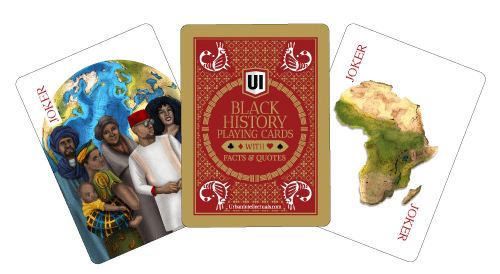Black History Playing Cards with custom illustrations: Black & Gold Edition