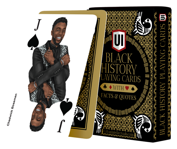 Black History Playing Cards with custom illustrations: Black & Gold Edition