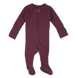 Organic 2-Way Zipper Footie in Plum: 6-9m - Baby clothing