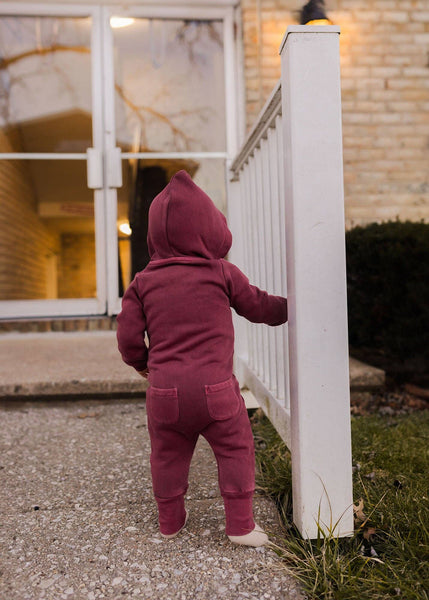 Organic Cozy Zipper Romper in Sugarplum: 18-24m - Baby clothing