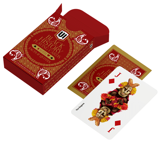 Black History Playing Cards with custom illustrations: Black & Gold Edition