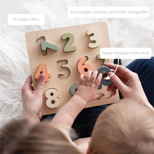 Wooden Numbers Puzzle, Nursery Decor - Baby clothing
