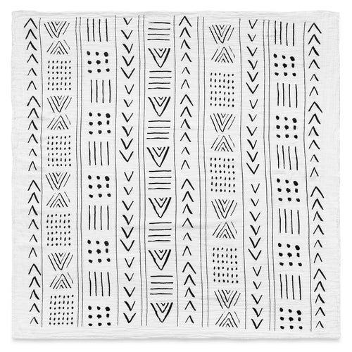 ORGANIC COTTON MUSLIN SWADDLE - MUDCLOTH - Through my baby's eyes