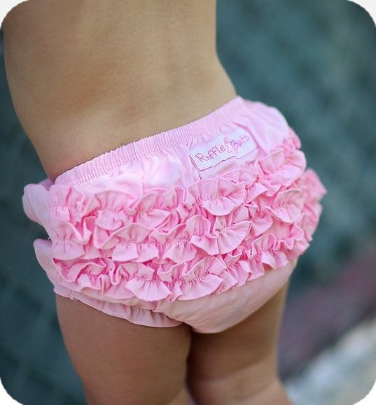 Pink Woven Ruffle Butt - Through my baby's eyes