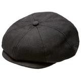 Black Herringbone Newsboy Cap - 2-3YRS - Through my baby's eyes